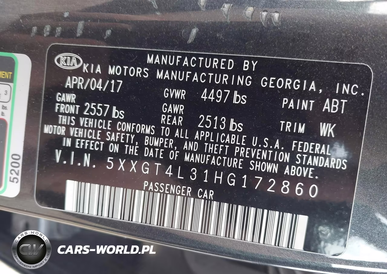 2017 Kia Optima Lx VIN:5XXGT4L31HG172860 - 9