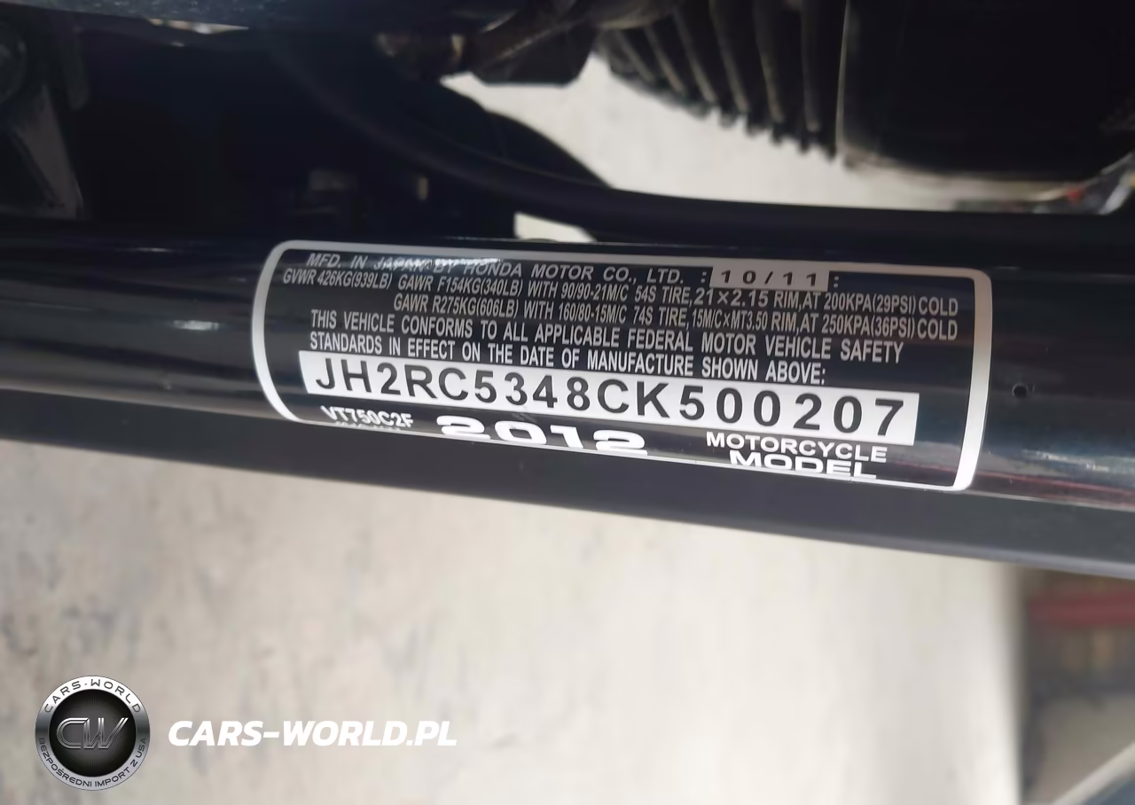 2012 Honda Vt750 C2F VIN:JH2RC5348CK500207 - 10