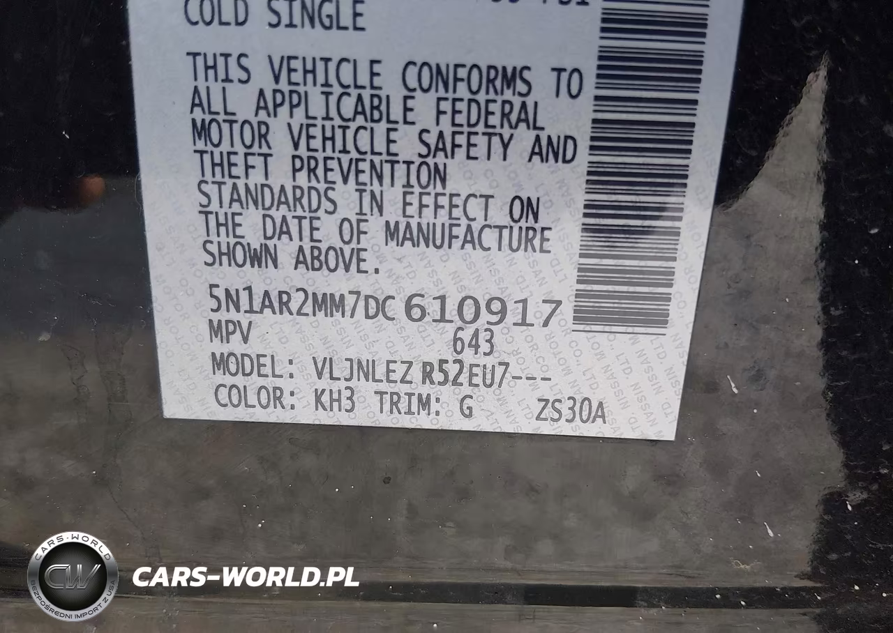 2013 Nissan Pathfinder Sv VIN:5N1AR2MM7DC610917 - 9