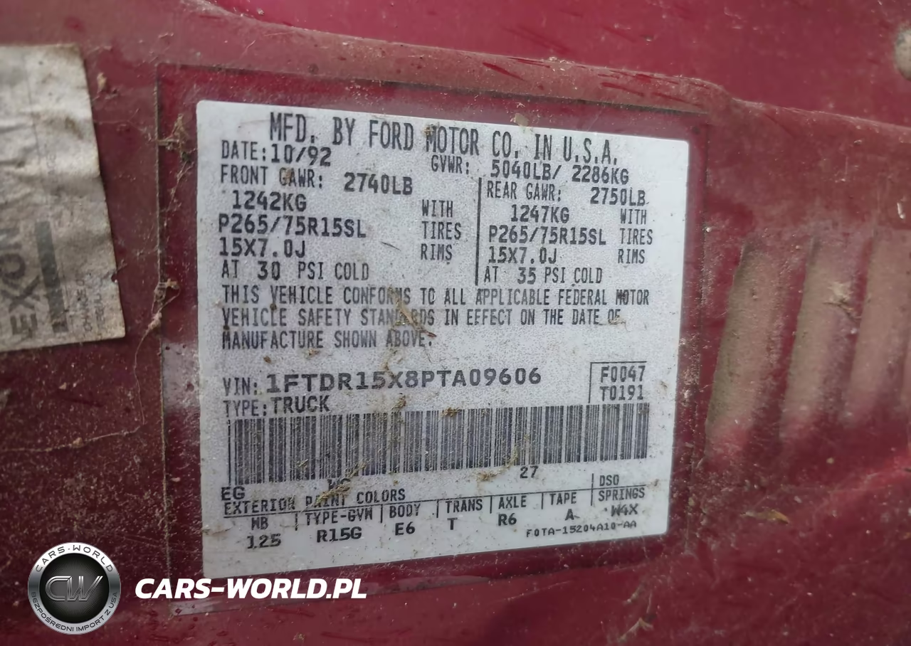 1993 Ford Ranger Super Cab VIN:1FTDR15X8PTA09606 - 9