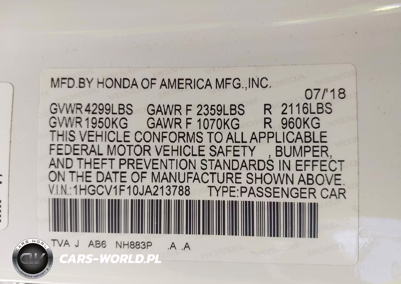 2018 Honda Accord Lx VIN:1HGCV1F10JA213788 - 9