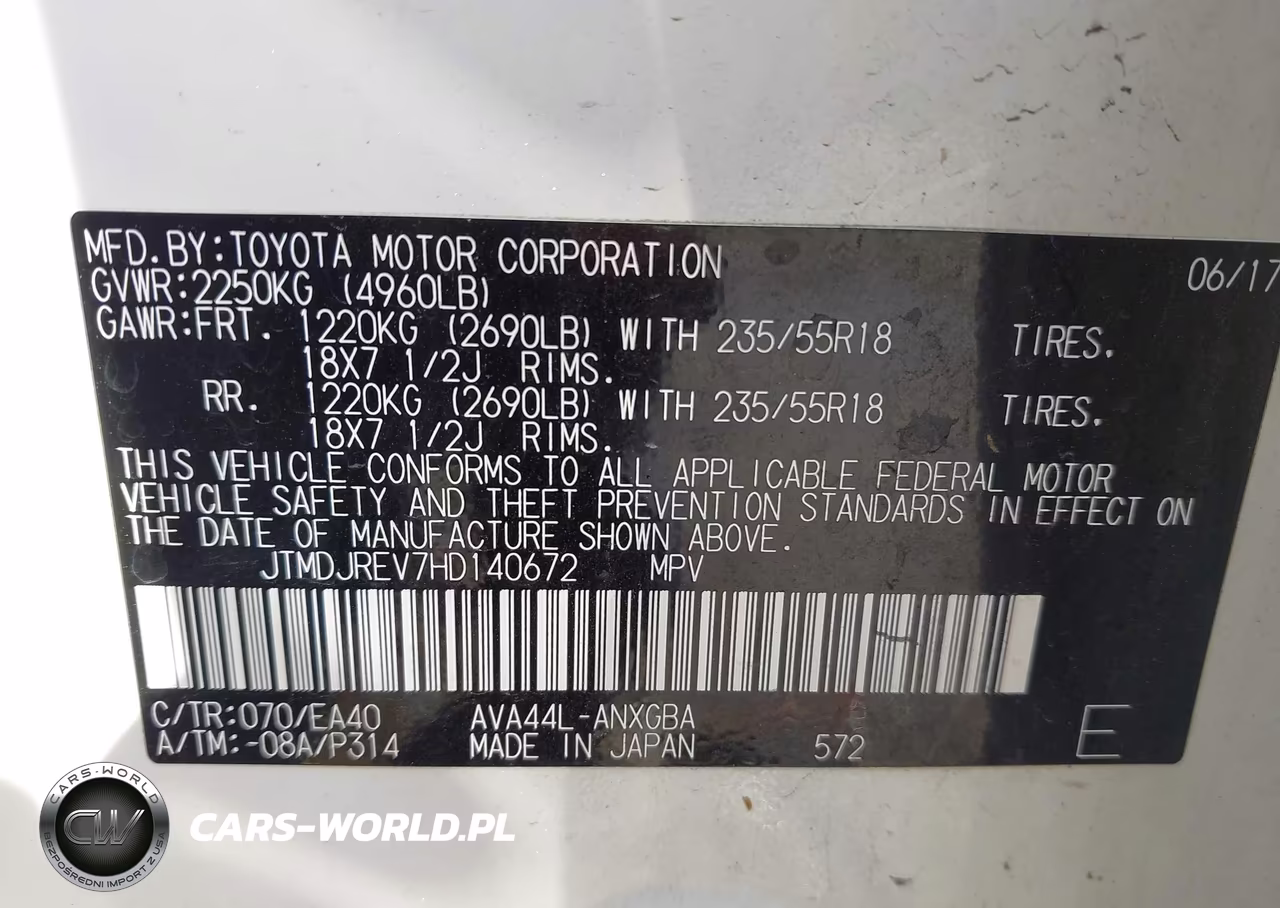 2017 Toyota Rav4 Hybrid Limited VIN:JTMDJREV7HD140672 - 9