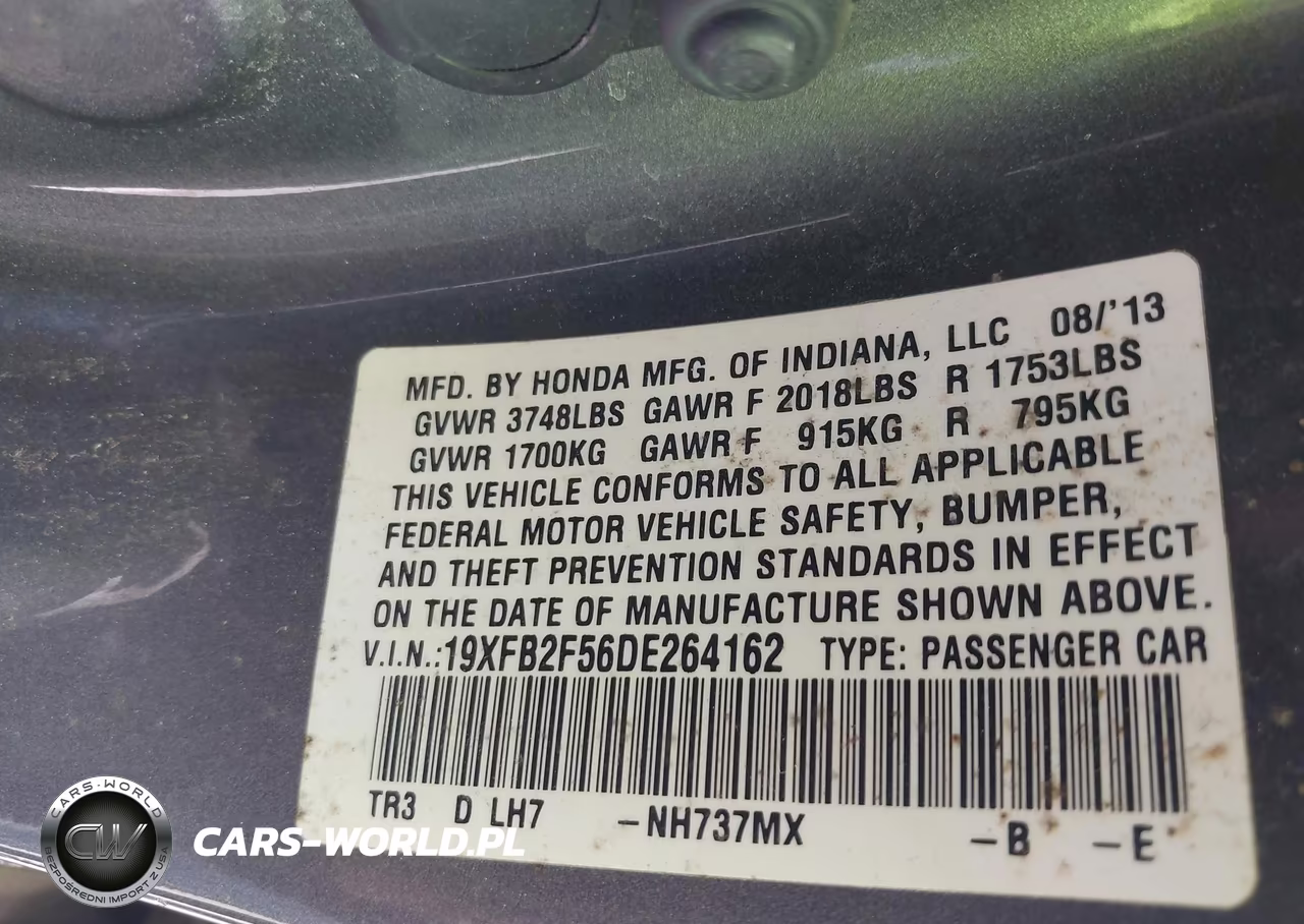 2013 Honda Civic Lx VIN:19XFB2F56DE264162 - 9