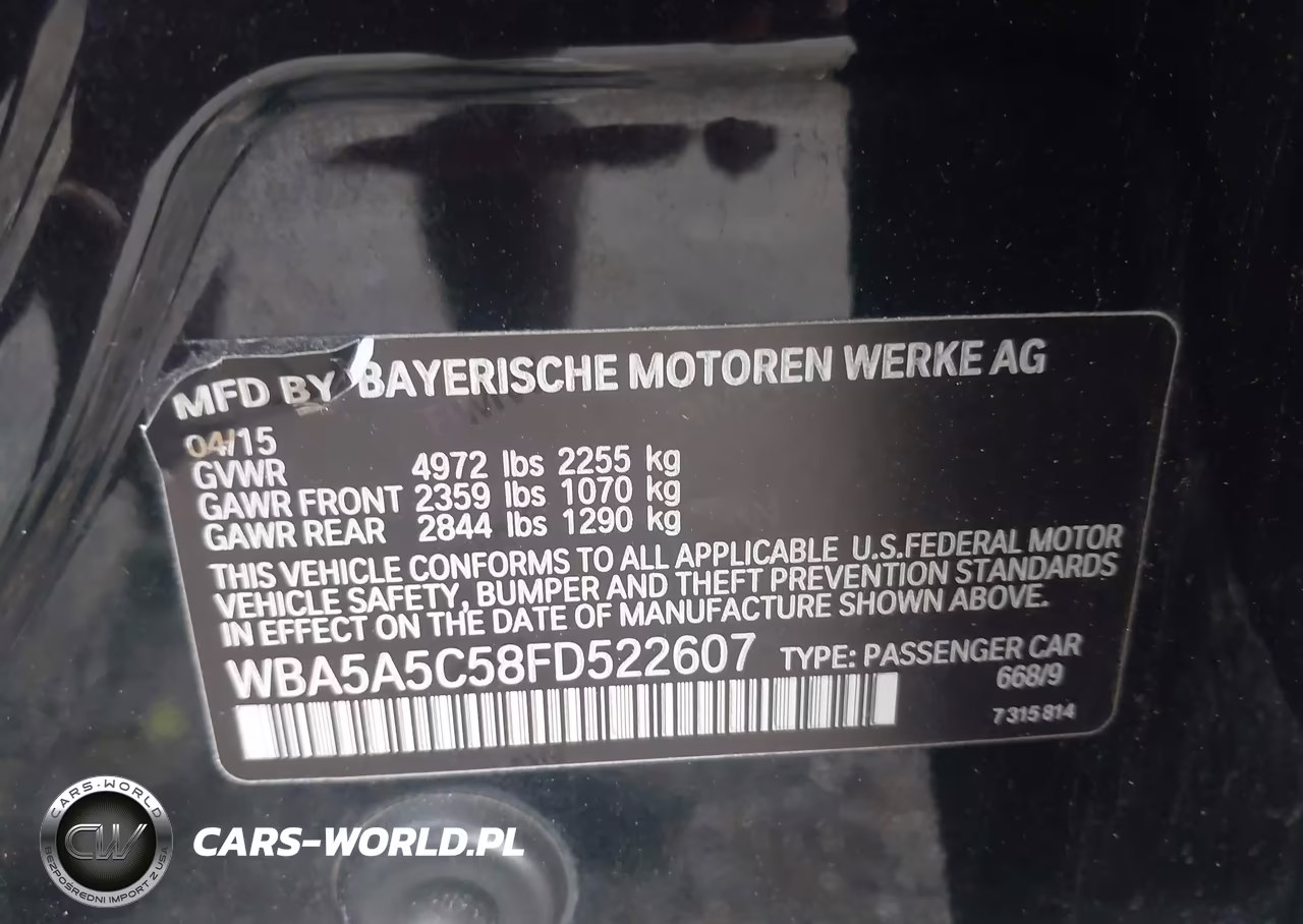 2015 BMW 528I VIN:WBA5A5C58FD522607 - 9