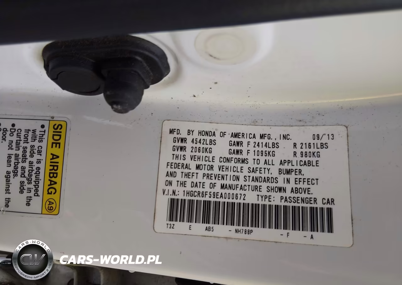 2014 Honda Accord Hybrid Ex-L VIN:1HGCR6F59EA000672 - 9