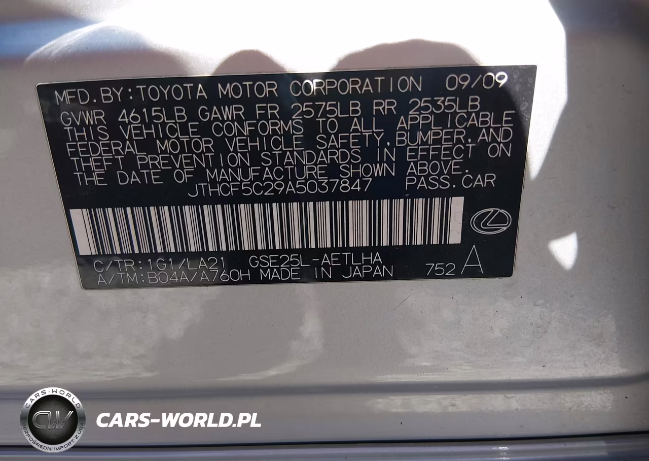 2010 Lexus Is 250 VIN:JTHCF5C29A5037847 - 9