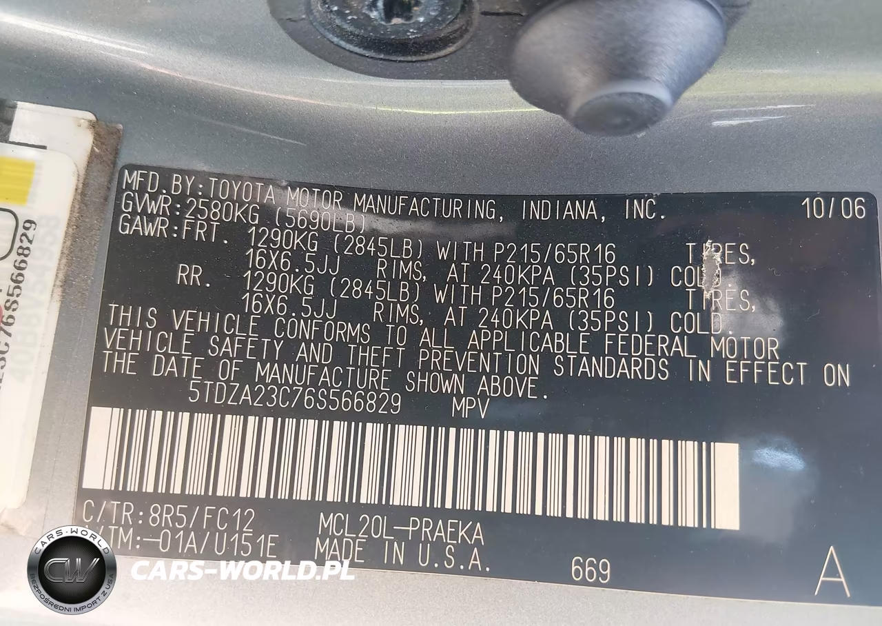 2006 Toyota Sienna Le 8 Passenger VIN:5TDZA23C76S566829 - 9