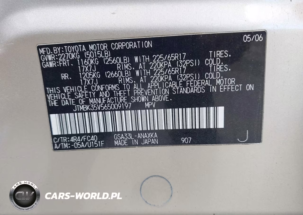 2006 Toyota Rav4 Base V6 VIN:JTMBK35V565009197 - 9