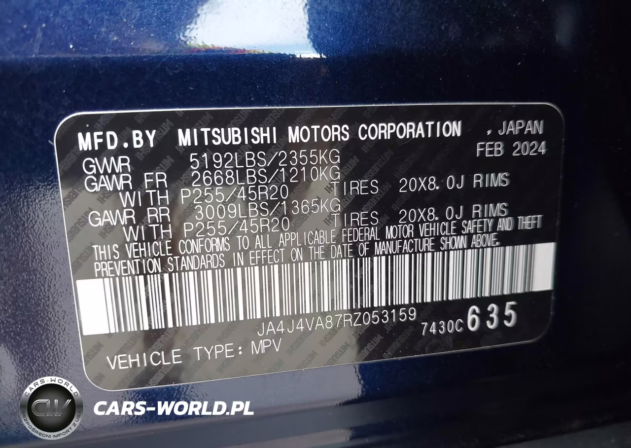 2024 Mitsubishi Outlander Se 2.5 S-Awc-Se Black Edition S-Awc-Se Black Edition W-Pano Roof S-Awc-Se Ralliart S-Awc VIN:JA4J4VA87RZ053159 - 9