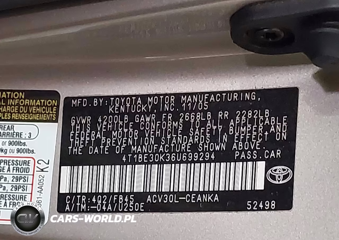 2006 Toyota Camry Le VIN:4T1BE30K36U699294 - 9