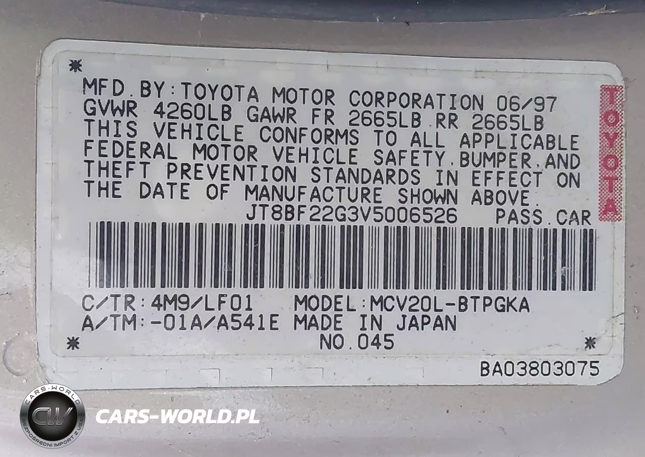 1997 Lexus Es 300 VIN:JT8BF22G3V5006526 - 9