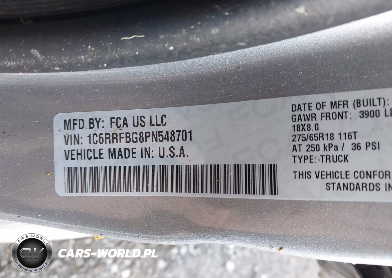 2023 Ram 1500 Big Horn 4X4 6'4 Box VIN:1C6RRFBG8PN548701 - 9