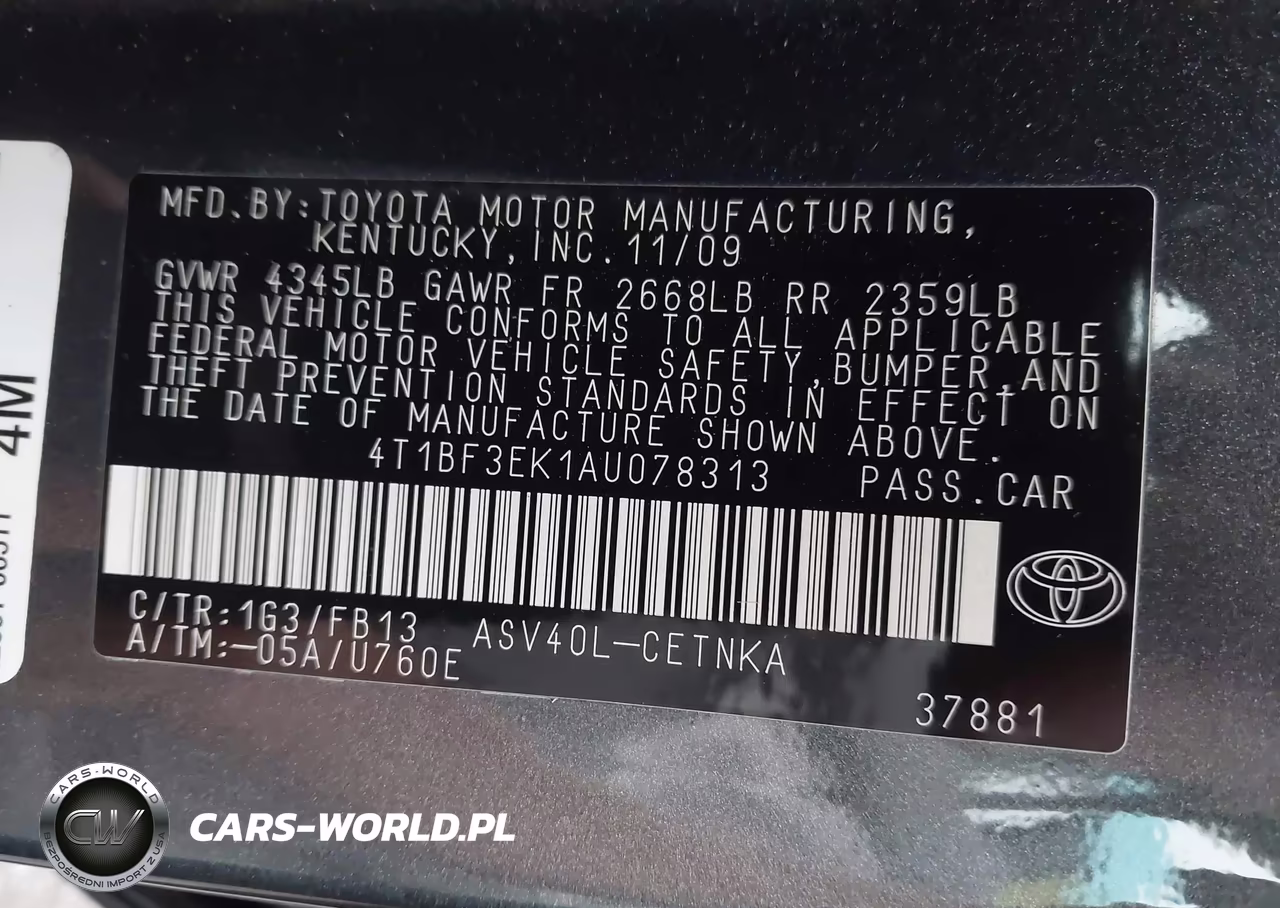 2010 Toyota Camry Le VIN:4T1BF3EK1AU078313 - 9