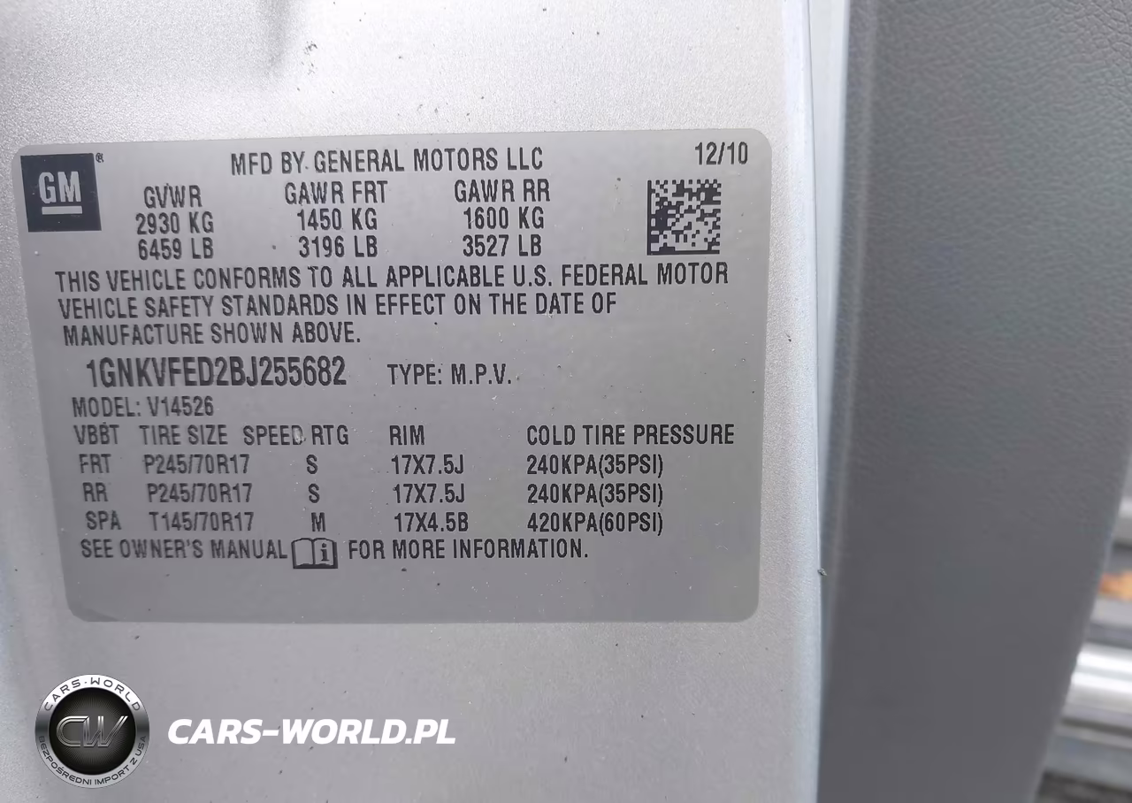 2011 Chevrolet Traverse Ls VIN:1GNKVFED2BJ255682 - 9