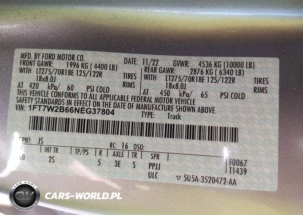 2022 Ford F-250 Xlt VIN:1FT7W2B66NEG37804 - 9