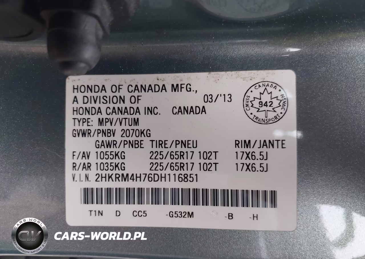 2013 Honda Cr-V Ex-L VIN:2HKRM4H76DH116851 - 9