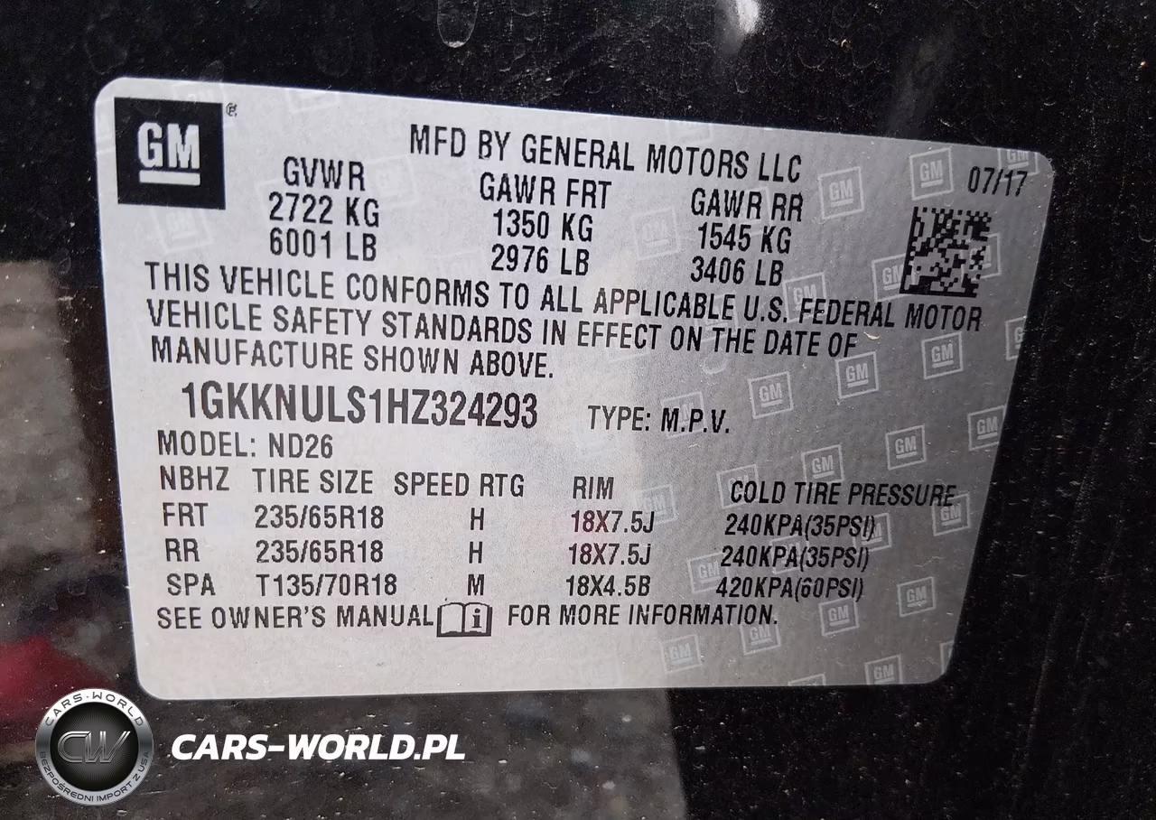 2017 GMC Acadia Slt-1 VIN:1GKKNULS1HZ324293 - 9