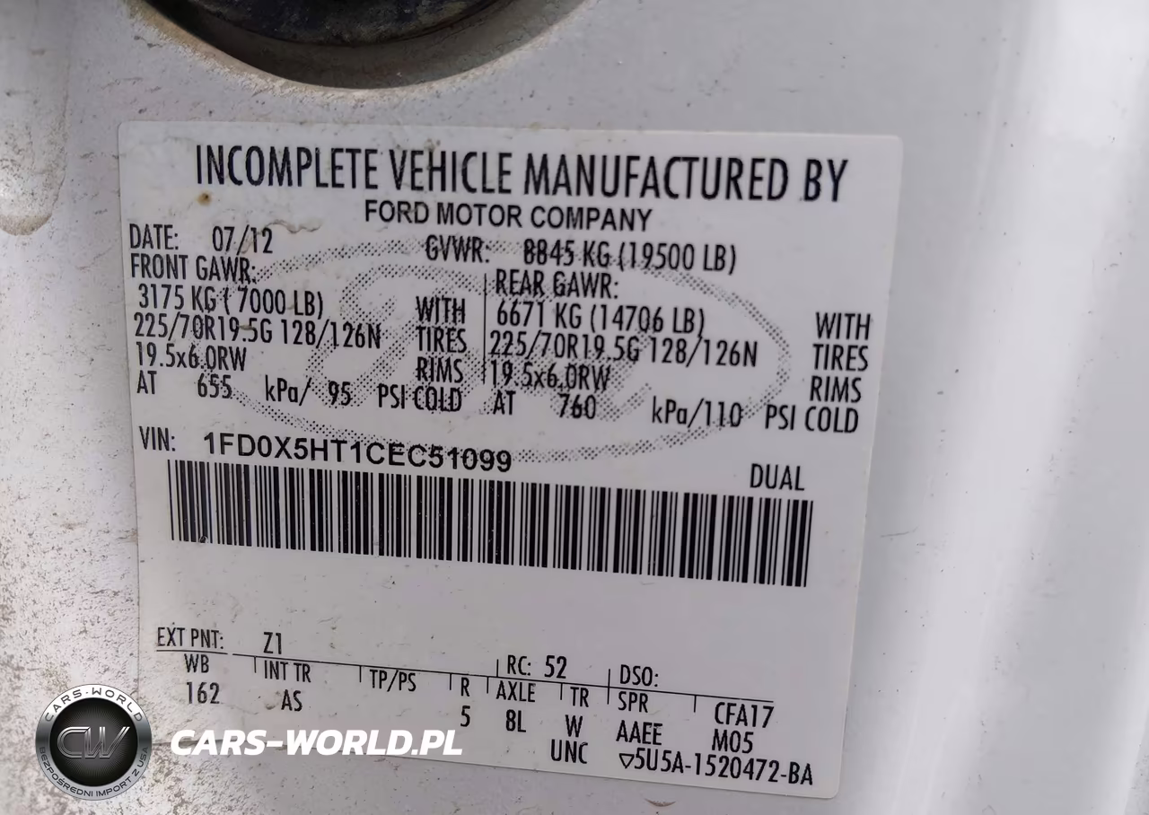 2012 Ford F-550 Chassis Xl VIN:1FD0X5HT1CEC51099 - 9
