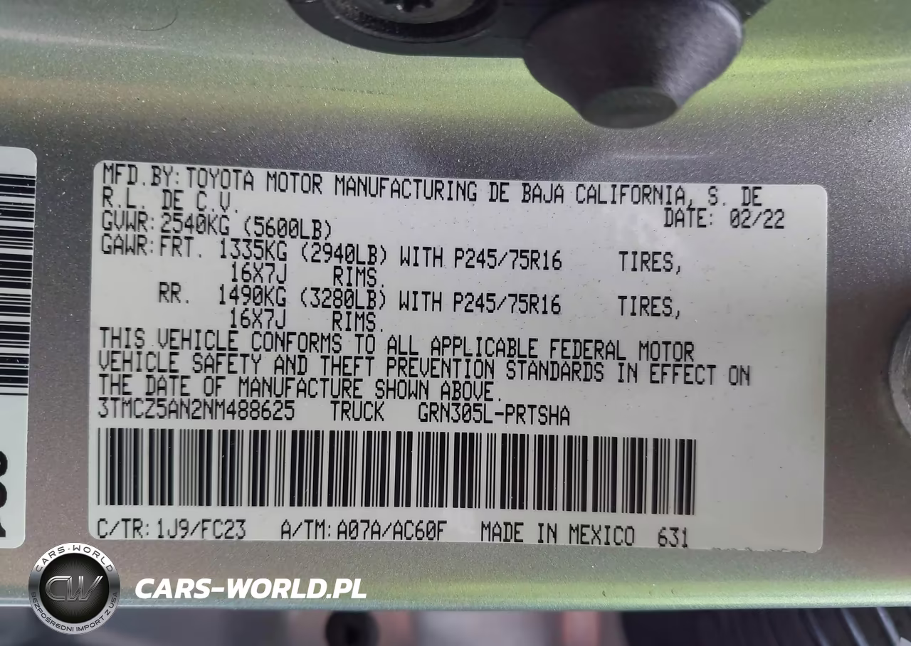 2022 Toyota Tacoma Sr5 V6 VIN:3TMCZ5AN2NM488625 - 9