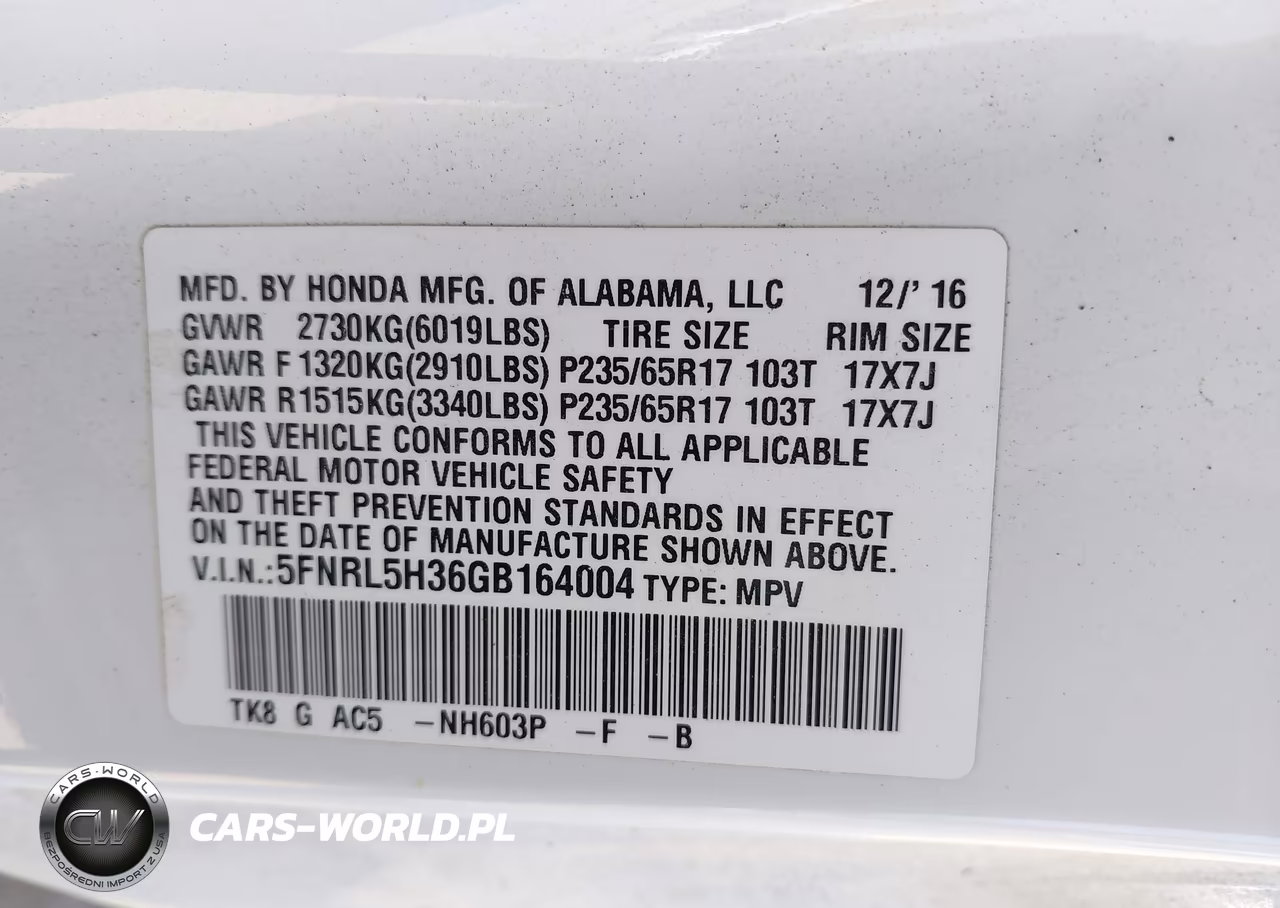2016 Honda Odyssey Se VIN:5FNRL5H36GB164004 - 9