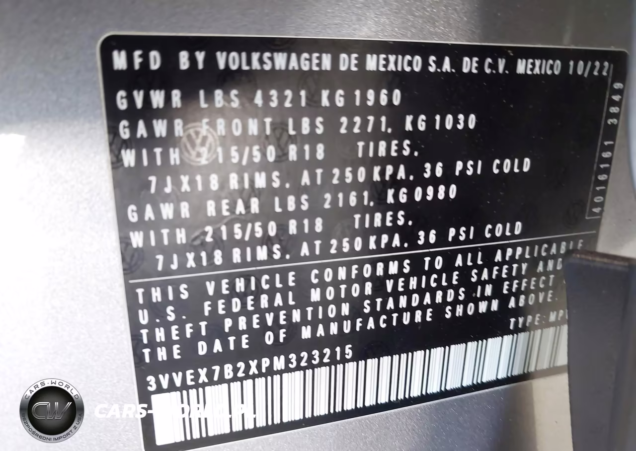 2023 Volkswagen Taos 1.5T Se VIN:3VVEX7B2XPM323215 - 9