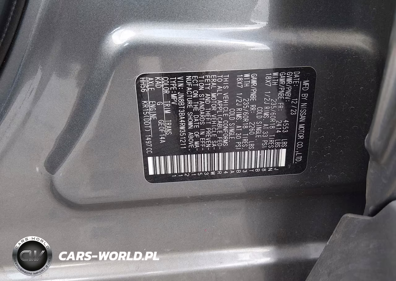 2024 Nissan Rogue Sv Fwd VIN:JN8BT3BA4RW351211 - 9