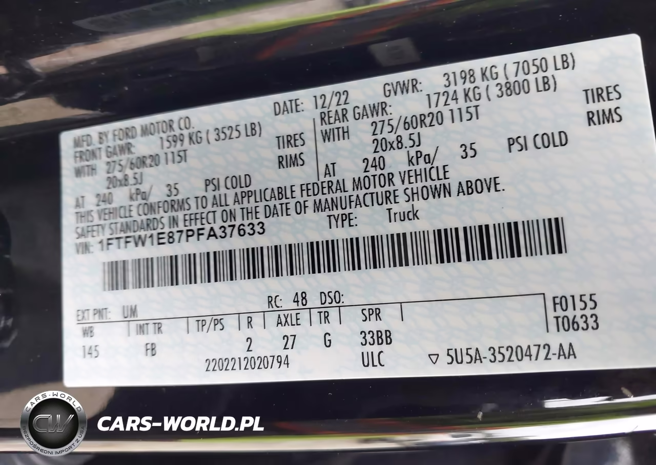2023 Ford F-150 Xlt VIN:1FTFW1E87PFA37633 - 9