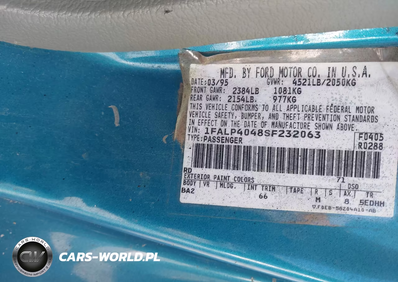 1995 Ford Mustang VIN:1FALP4048SF232063 - 9