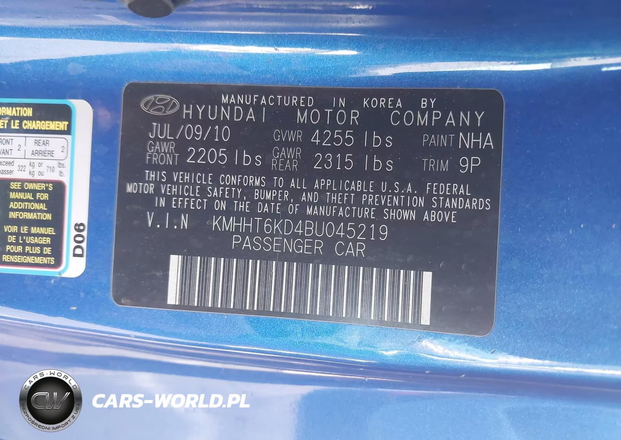 2011 Hyundai Genesis 2.0T VIN:KMHHT6KD4BU045219 - 9