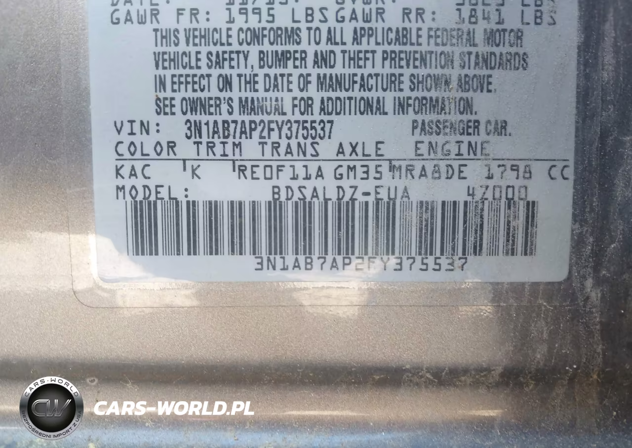 2015 Nissan Sentra Sv VIN:3N1AB7AP2FY375537 - 9