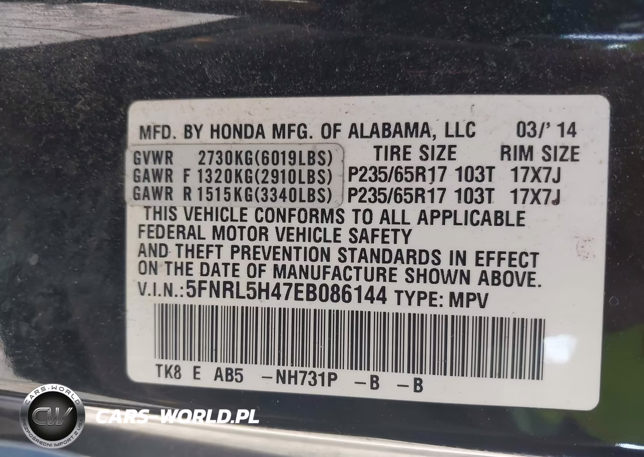 2014 Honda Odyssey Ex VIN:5FNRL5H47EB086144 - 9