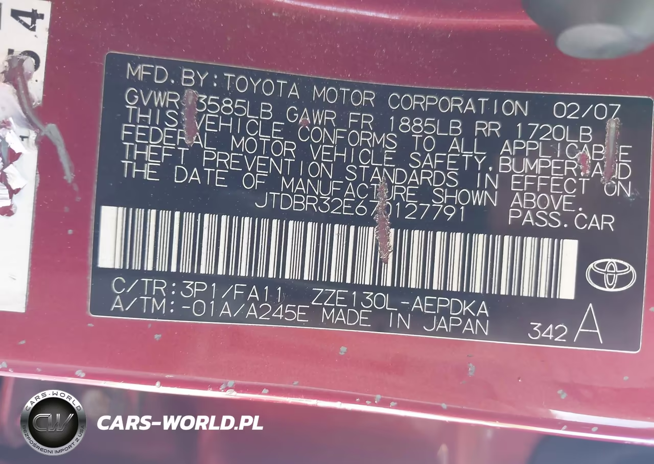 2007 Toyota Corolla Ce VIN:JTDBR32E670127791 - 16