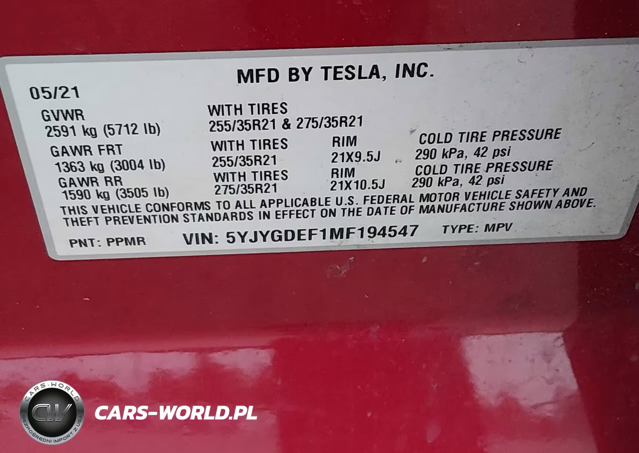 2021 Tesla Model Y Performance Dual Motor All-Wheel Drive VIN:5YJYGDEF1MF194547 - 9
