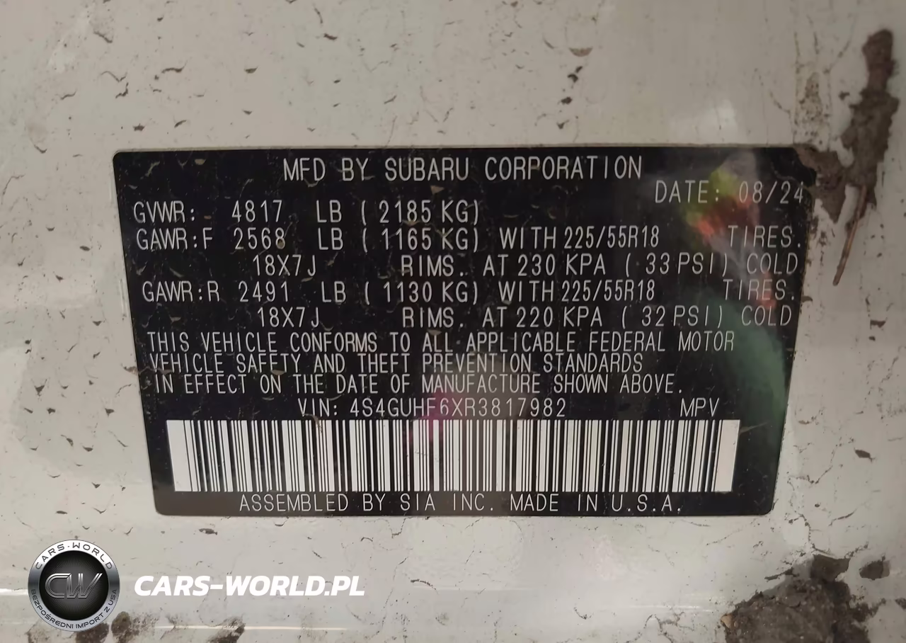 2024 Subaru Crosstrek Sport VIN:4S4GUHF6XR3817982 - 9