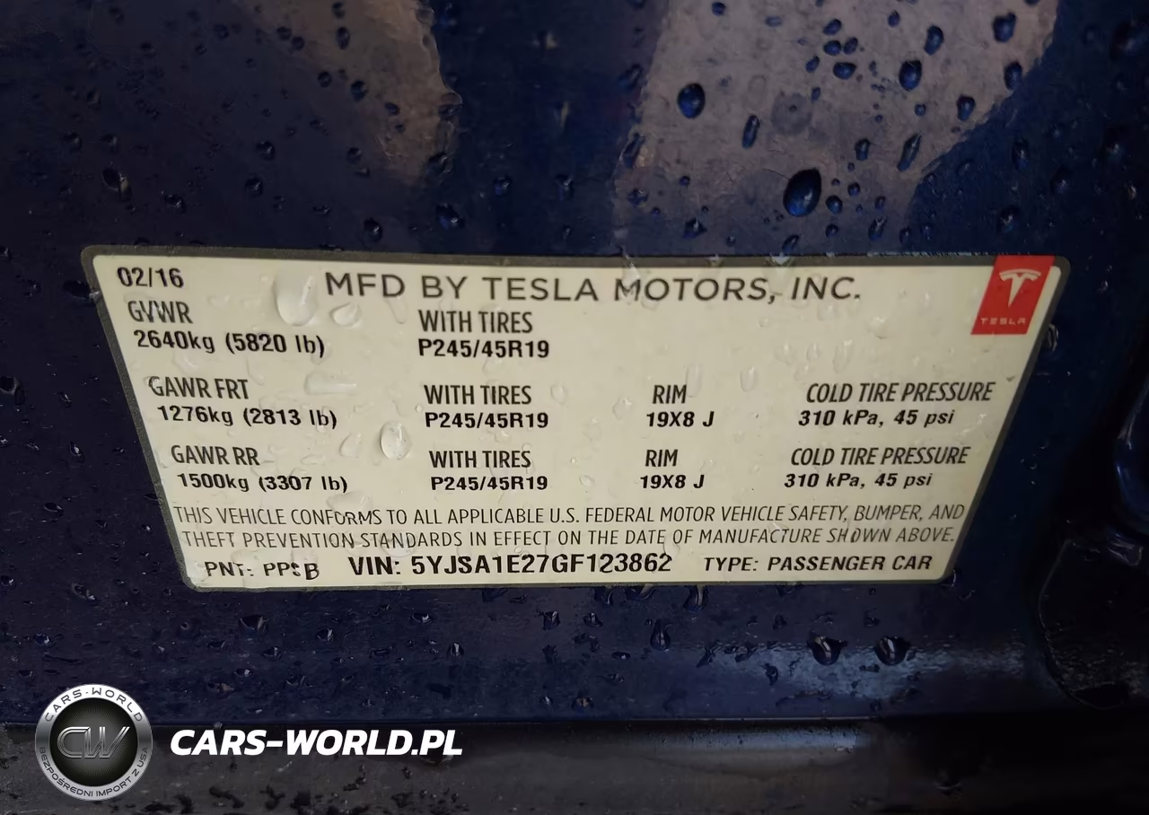 2016 Tesla Model S 60D-70D-75D-85D-90D VIN:5YJSA1E27GF123862 - 9