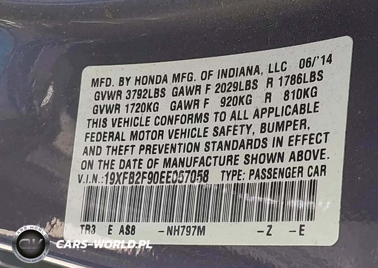 2014 Honda Civic Ex-L VIN:19XFB2F90EE057058 - 9