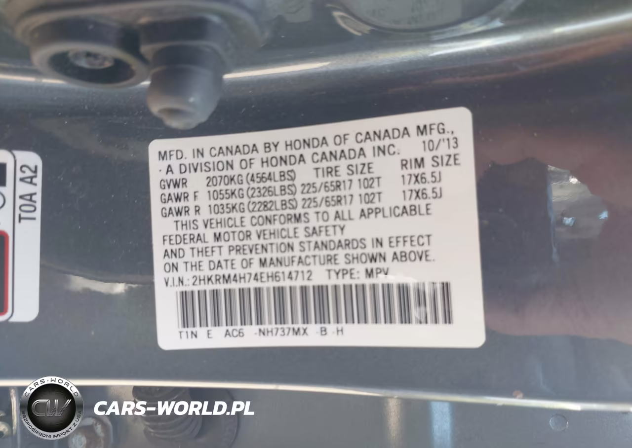 2014 Honda Cr-V Ex-L VIN:2HKRM4H74EH614712 - 9