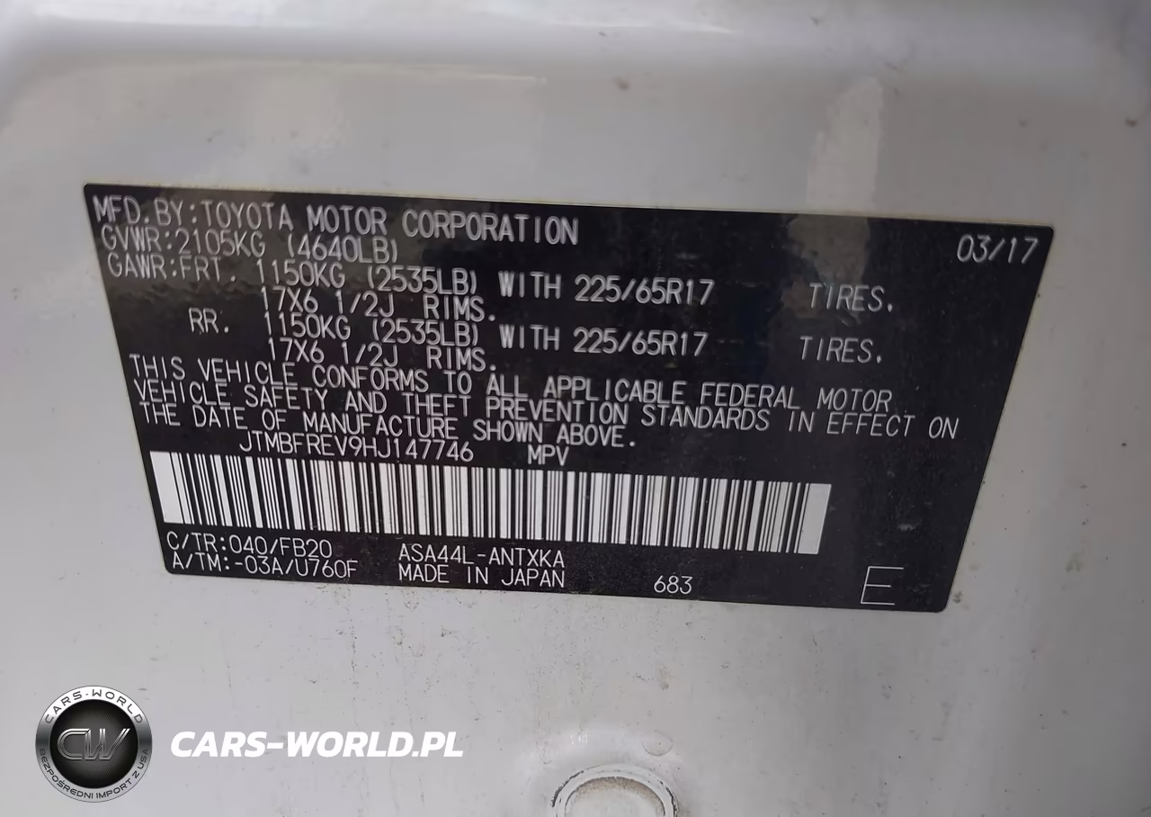 2017 Toyota Rav4 Le VIN:JTMBFREV9HJ147746 - 9