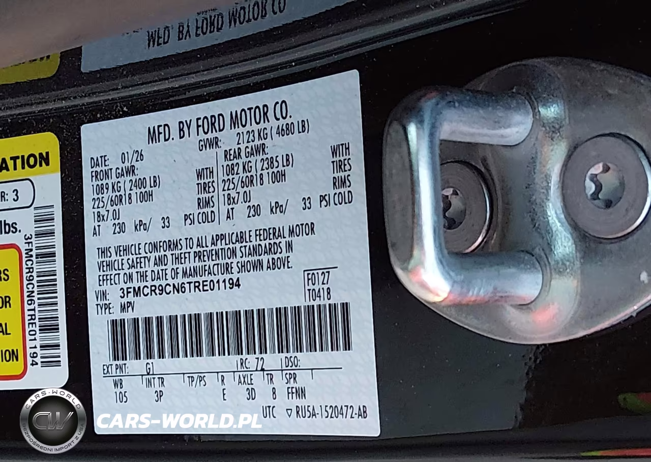 2026 Ford Bronco Sport Outer Banks VIN:3FMCR9CN6TRE01194 - 9