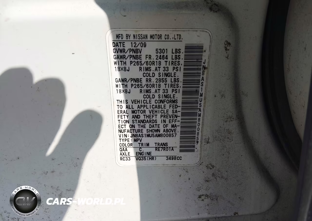 2010 Infiniti Fx35 VIN:JN8AS1MU5AM800857 - 9
