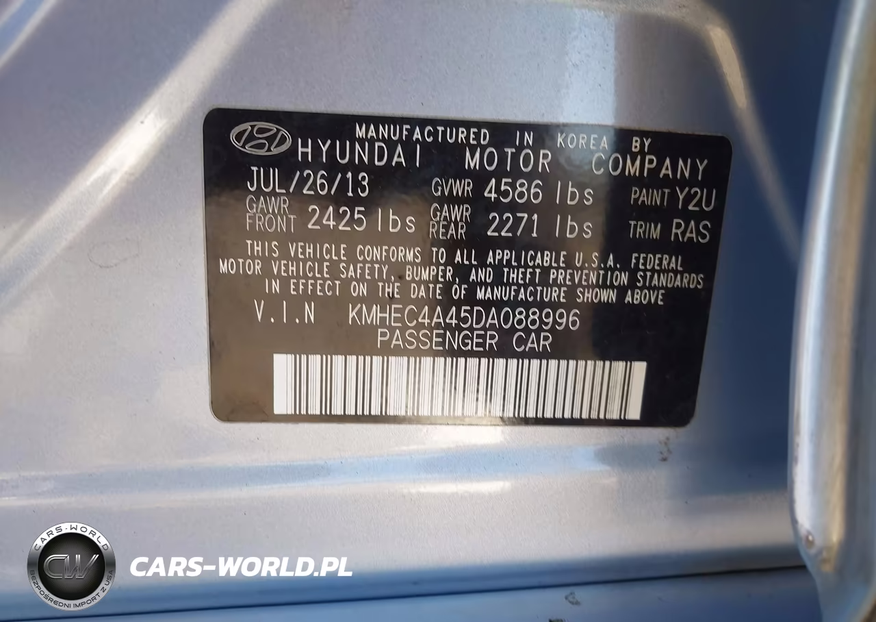 2013 Hyundai Sonata Hybrid VIN:KMHEC4A45DA088996 - 9