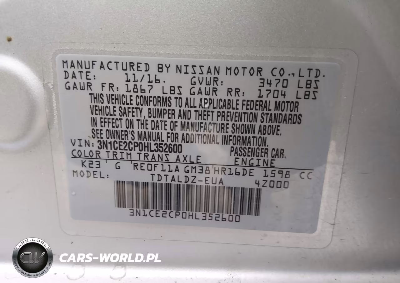 2017 Nissan Versa Note Sv VIN:3N1CE2CP0HL352600 - 9