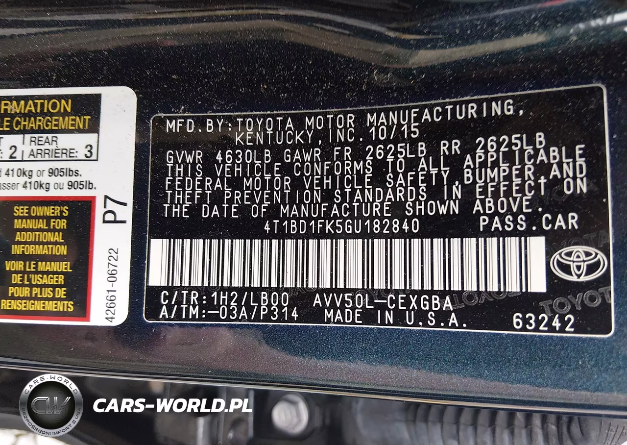 2016 Toyota Camry Hybrid Xle VIN:4T1BD1FK5GU182840 - 9