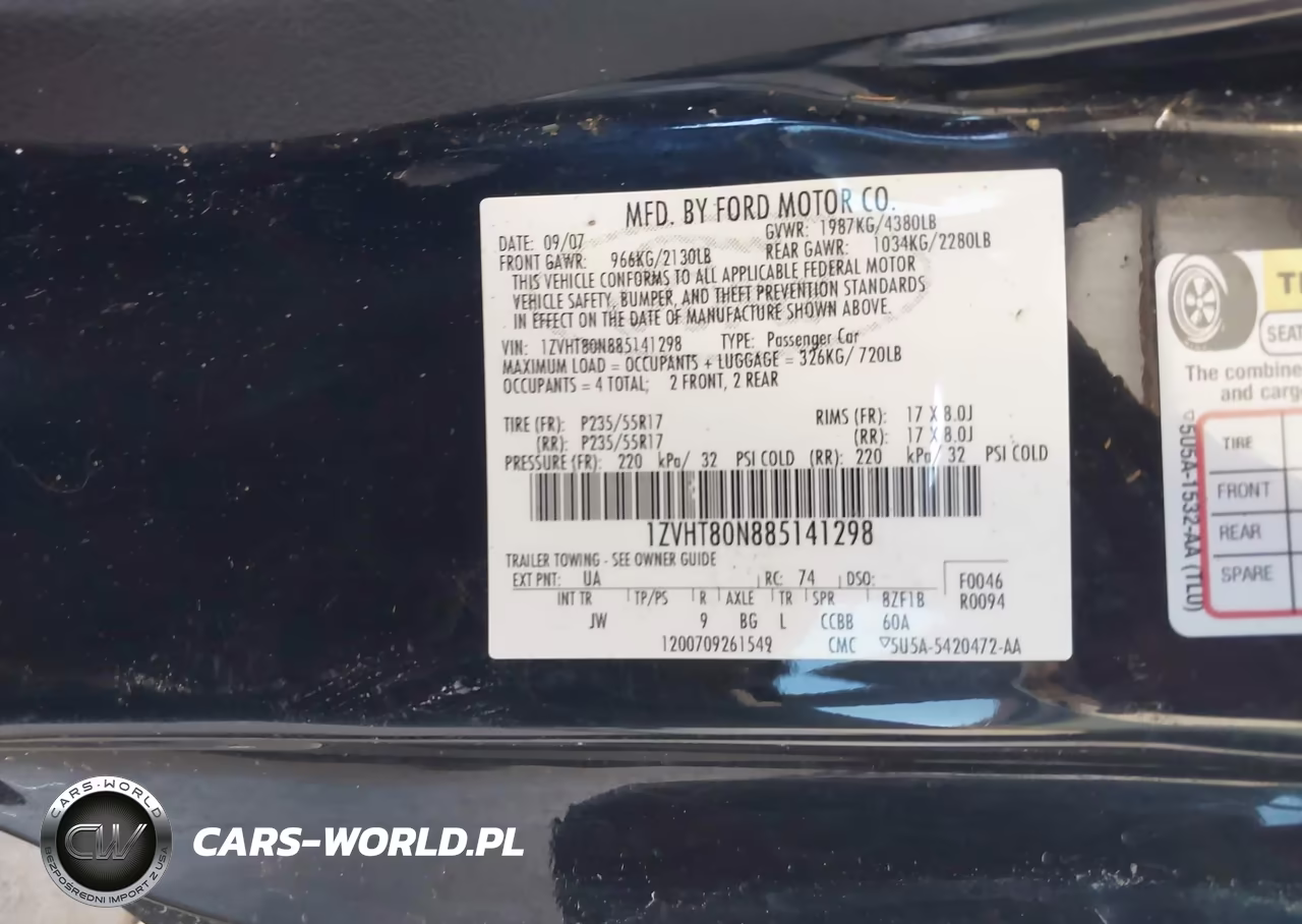 2008 Ford Mustang V6 Deluxe-V6 Premium VIN:1ZVHT80N885141298 - 9