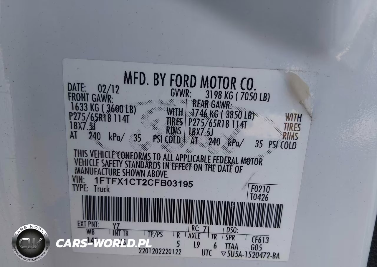 2012 Ford F-150 Xlt VIN:1FTFX1CT2CFB03195 - 9