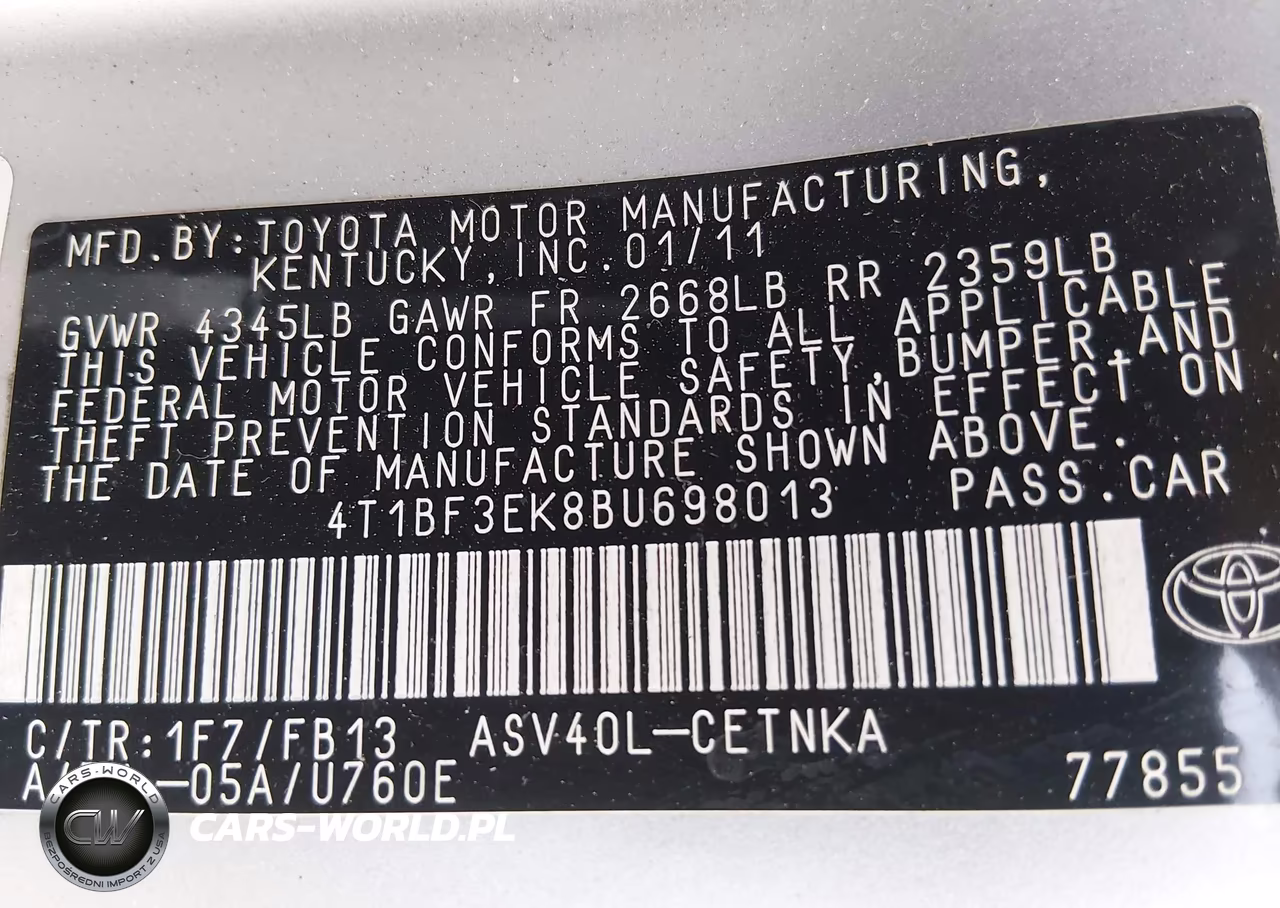 2011 Toyota Camry Le VIN:4T1BF3EK8BU698013 - 9