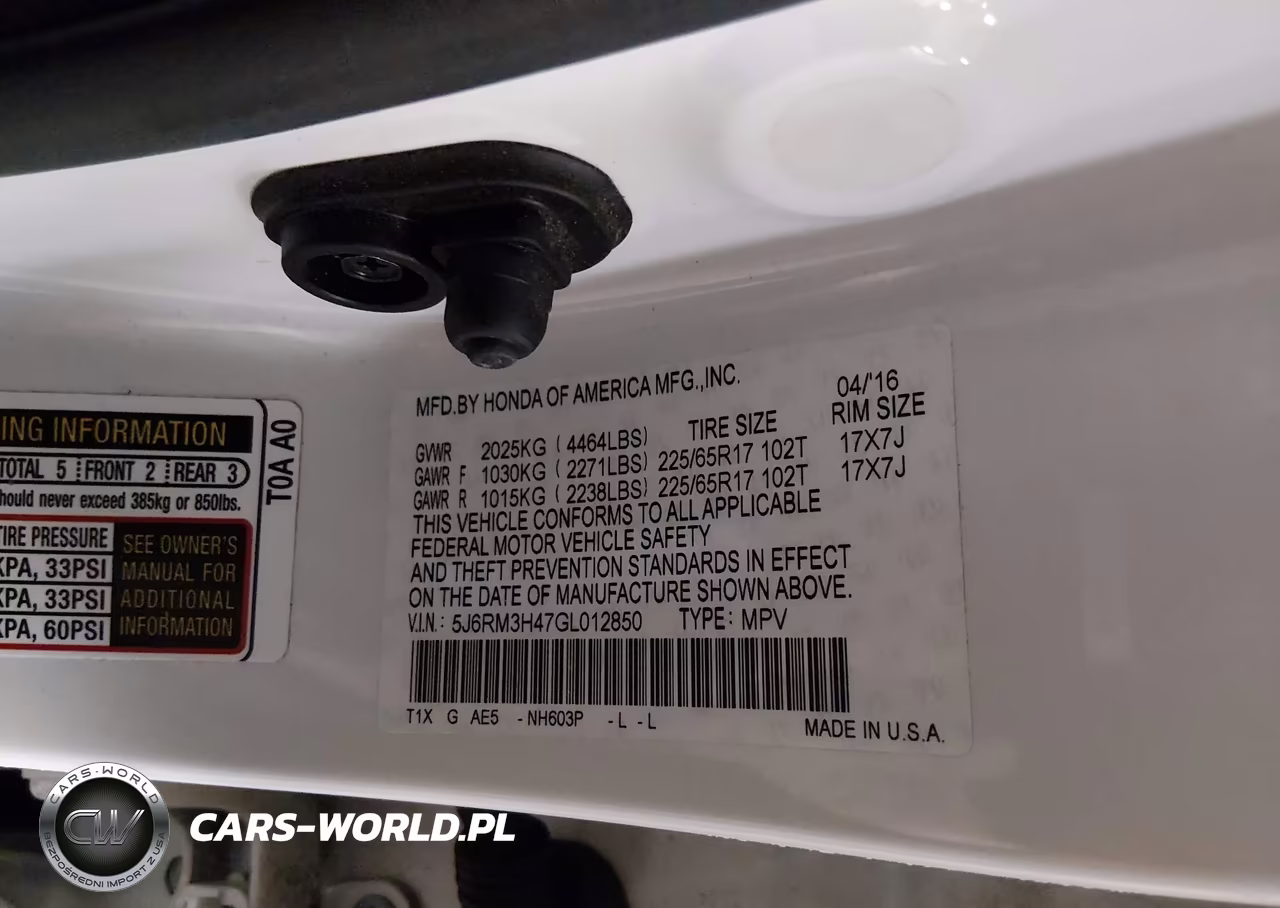 2016 Honda Cr-V Se VIN:5J6RM3H47GL012850 - 9