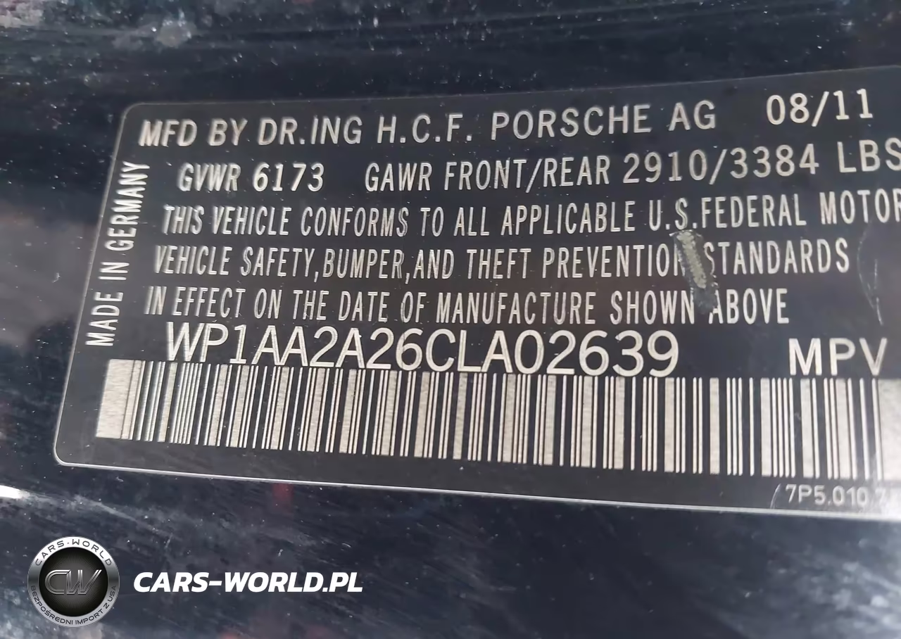 2012 Porsche Cayenne VIN:WP1AA2A26CLA02639 - 9
