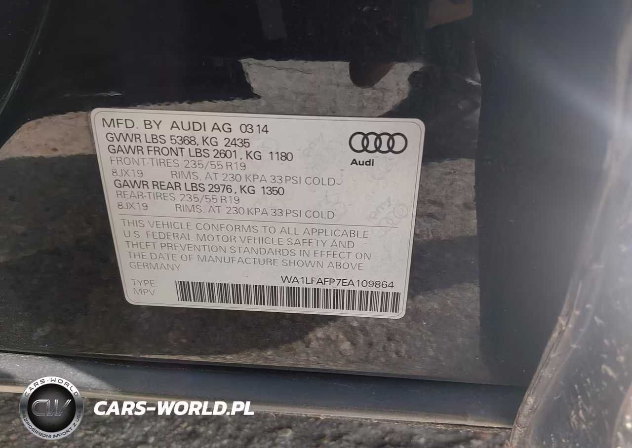 2014 Audi Q5 2.0T Premium VIN:WA1LFAFP7EA109864 - 9