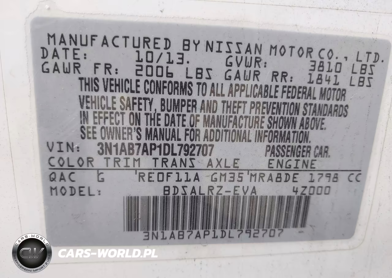 2013 Nissan Sentra Sr VIN:3N1AB7AP1DL792707 - 9